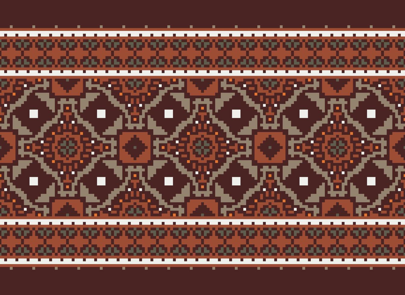 jaargangen kruis steek traditioneel etnisch patroon paisley bloem ikat achtergrond abstract aztec Afrikaanse Indonesisch Indisch naadloos patroon voor kleding stof afdrukken kleding jurk tapijt gordijnen en sarong vector