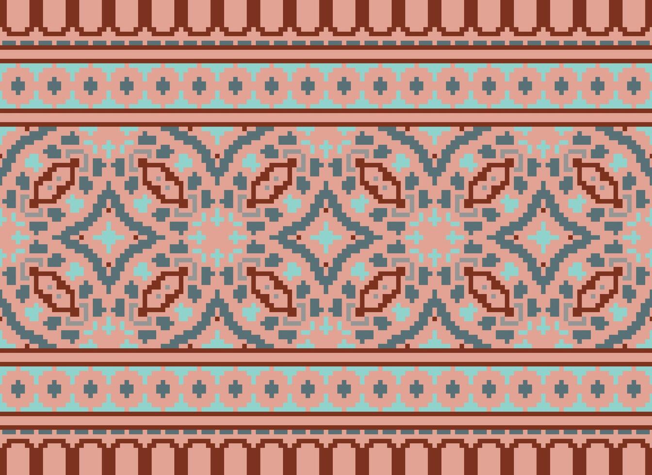 jaargangen kruis steek traditioneel etnisch patroon paisley bloem ikat achtergrond abstract aztec Afrikaanse Indonesisch Indisch naadloos patroon voor kleding stof afdrukken kleding jurk tapijt gordijnen en sarong vector