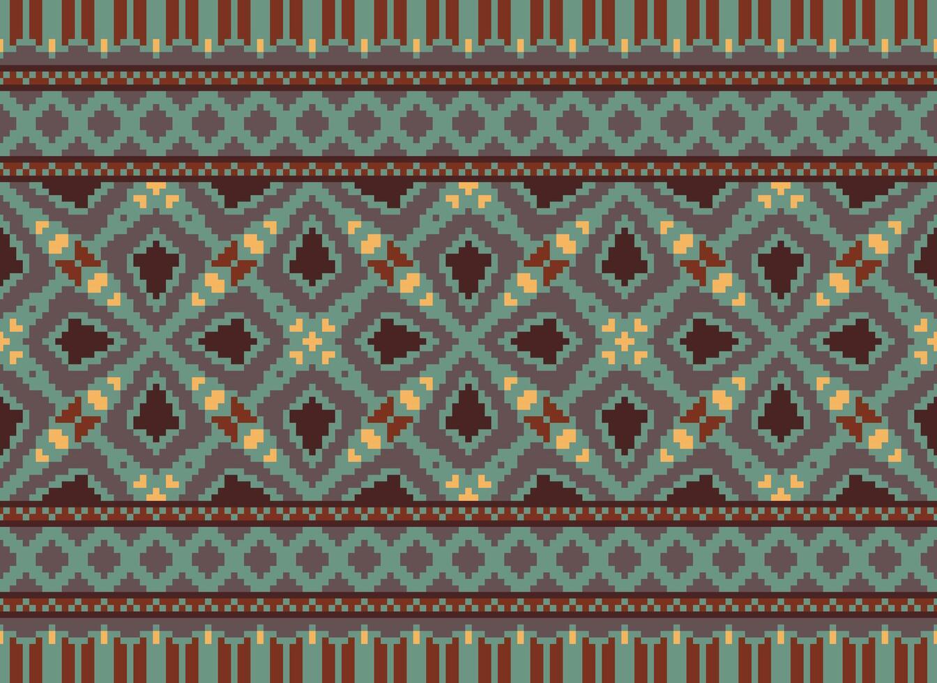 natuur jaargangen kruis steek traditioneel etnisch patroon paisley bloem ikat achtergrond abstract aztec Afrikaanse Indonesisch Indisch naadloos patroon voor kleding stof afdrukken kleding jurk tapijt gordijnen en sarong vector