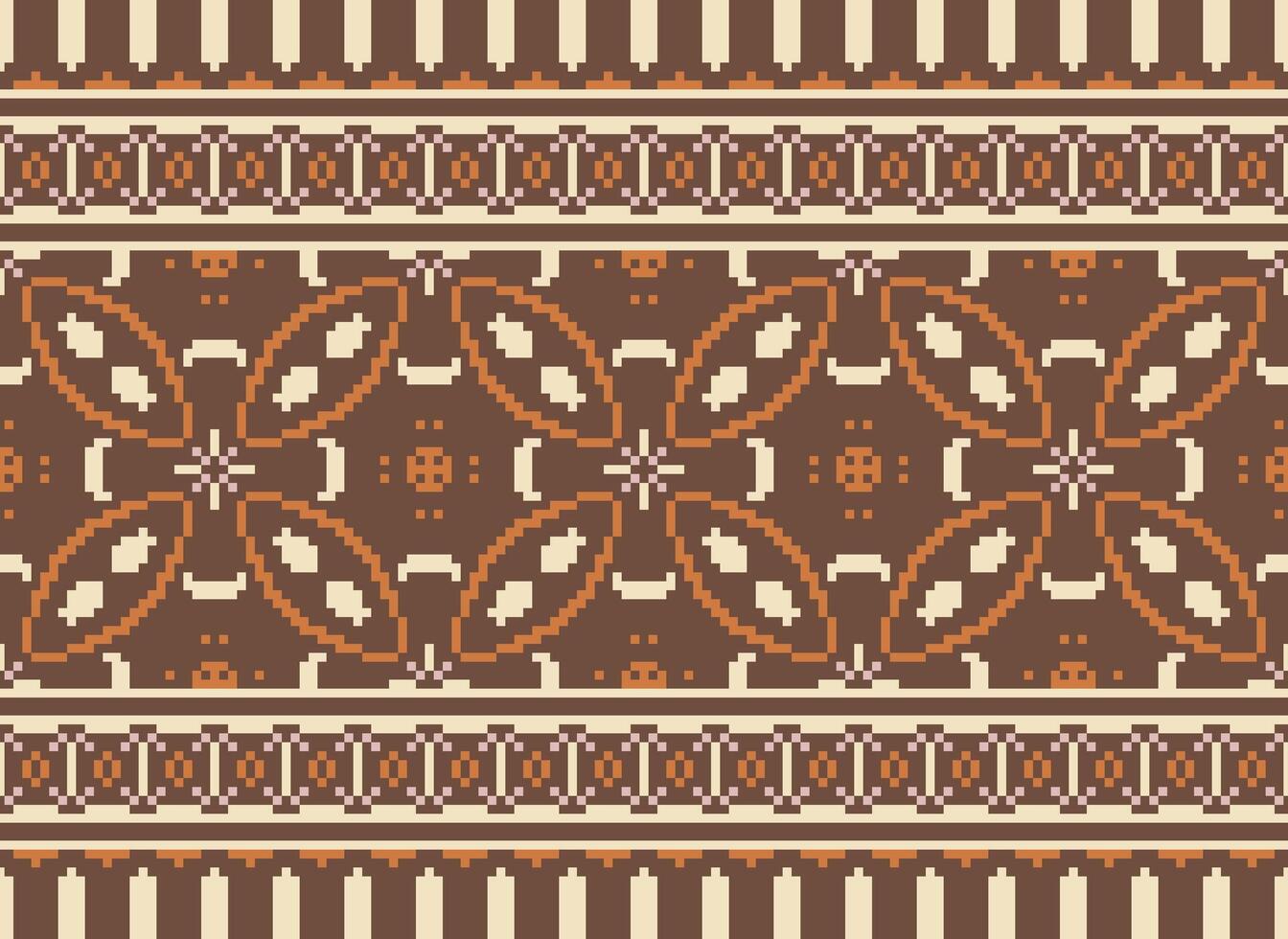 natuur jaargangen kruis steek traditioneel etnisch patroon paisley bloem ikat achtergrond abstract aztec Afrikaanse Indonesisch Indisch naadloos patroon voor kleding stof afdrukken kleding jurk tapijt gordijnen en sarong vector