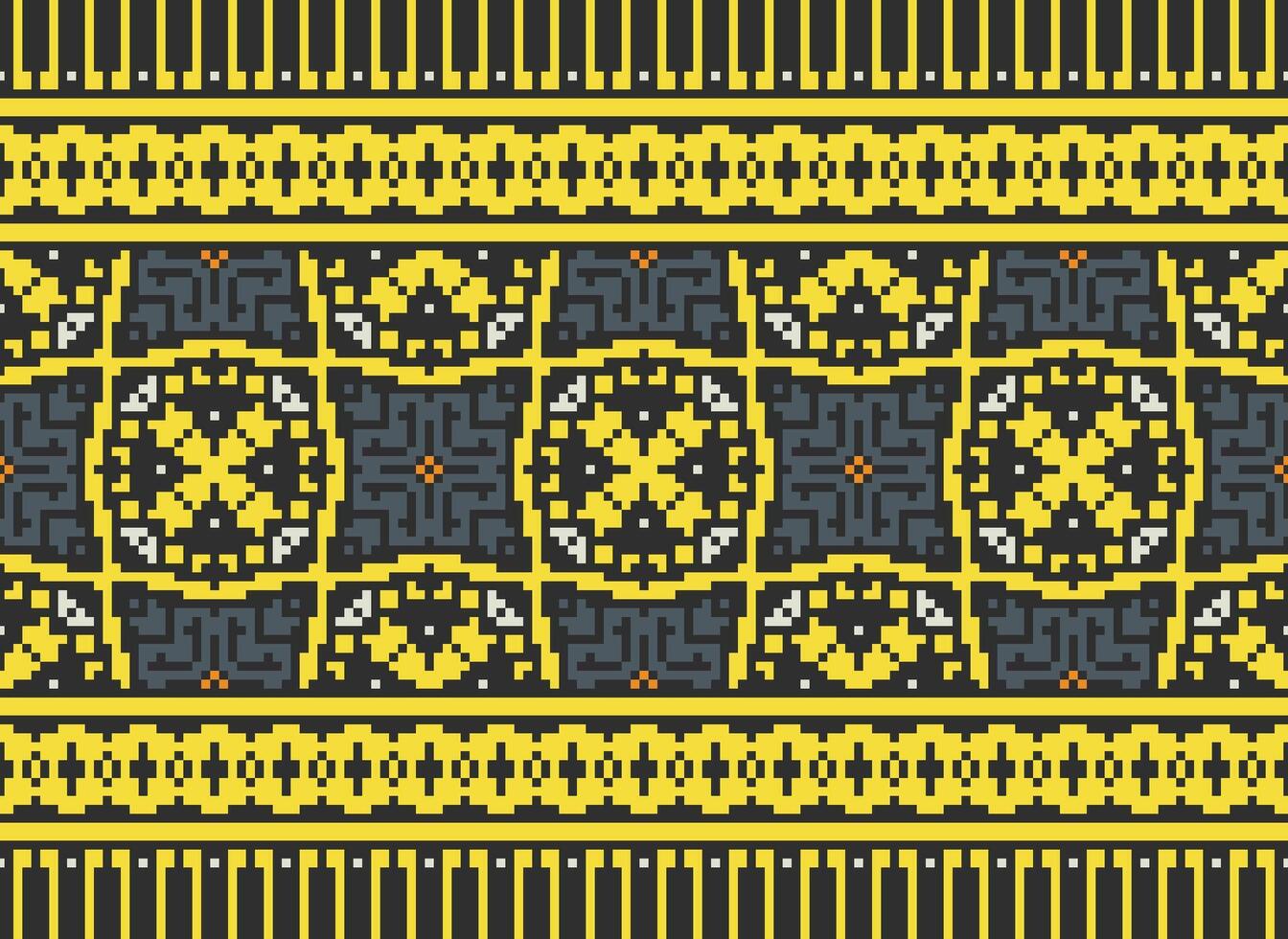 natuur jaargangen kruis steek traditioneel etnisch patroon paisley bloem ikat achtergrond abstract aztec Afrikaanse Indonesisch Indisch naadloos patroon voor kleding stof afdrukken kleding jurk tapijt gordijnen en sarong vector