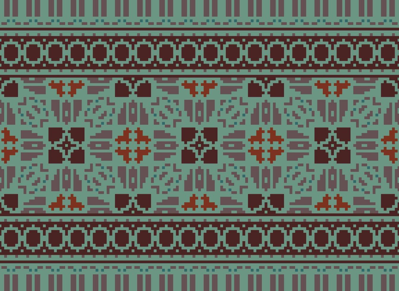 natuur jaargangen kruis steek traditioneel etnisch patroon paisley bloem ikat achtergrond abstract aztec Afrikaanse Indonesisch Indisch naadloos patroon voor kleding stof afdrukken kleding jurk tapijt gordijnen en sarong vector