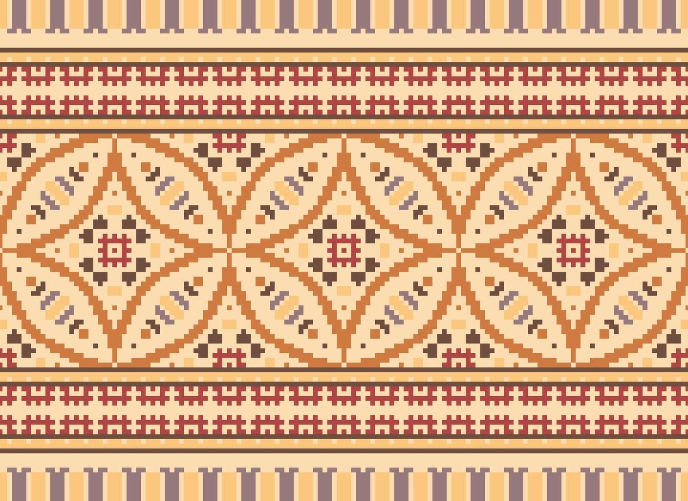 natuur jaargangen kruis steek traditioneel etnisch patroon paisley bloem ikat achtergrond abstract aztec Afrikaanse Indonesisch Indisch naadloos patroon voor kleding stof afdrukken kleding jurk tapijt gordijnen en sarong vector