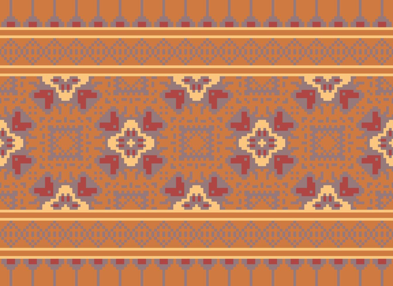 natuur jaargangen kruis steek traditioneel etnisch patroon paisley bloem ikat achtergrond abstract aztec Afrikaanse Indonesisch Indisch naadloos patroon voor kleding stof afdrukken kleding jurk tapijt gordijnen en sarong vector