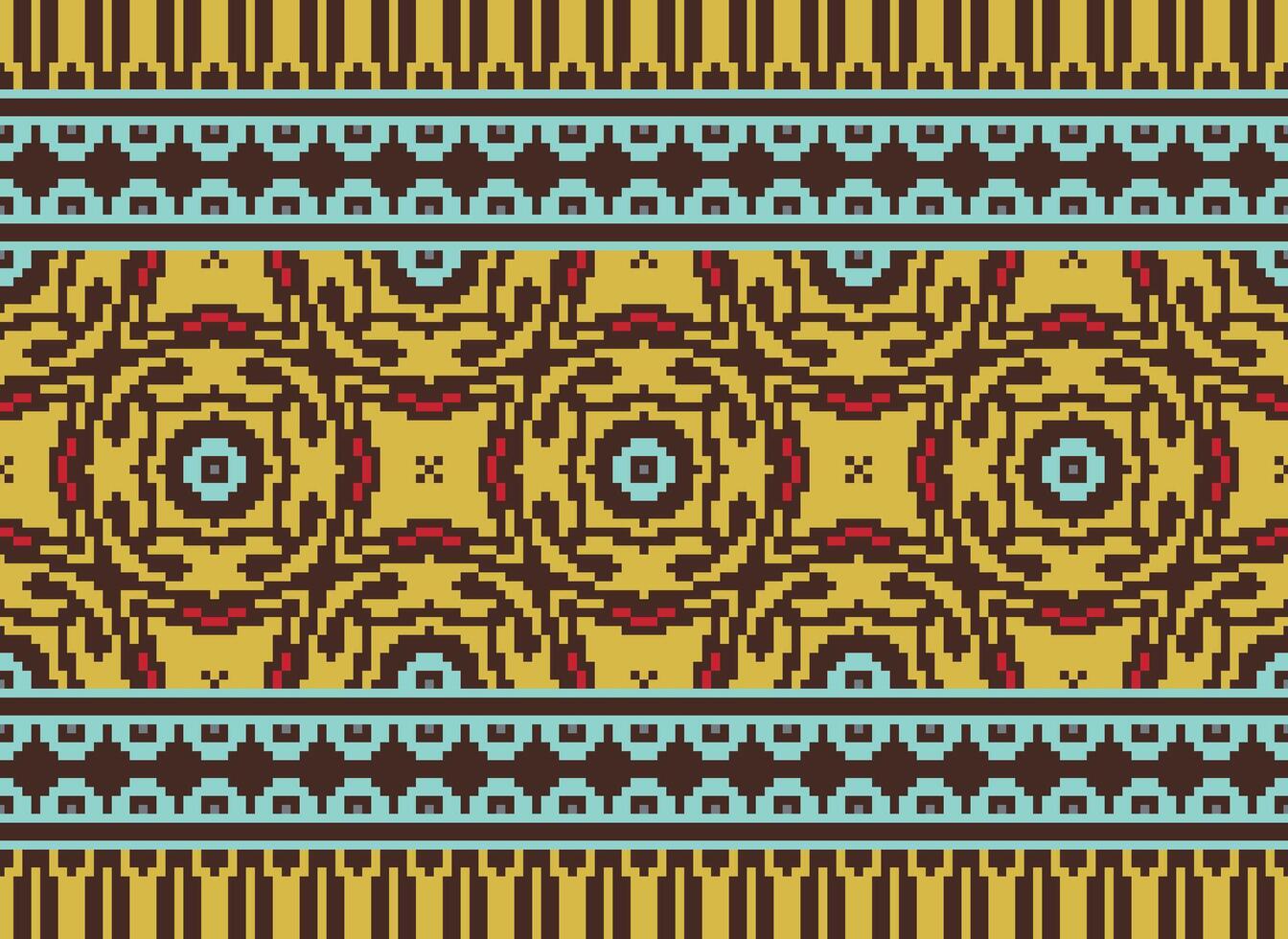 natuur jaargangen kruis steek traditioneel etnisch patroon paisley bloem ikat achtergrond abstract aztec Afrikaanse Indonesisch Indisch naadloos patroon voor kleding stof afdrukken kleding jurk tapijt gordijnen en sarong vector