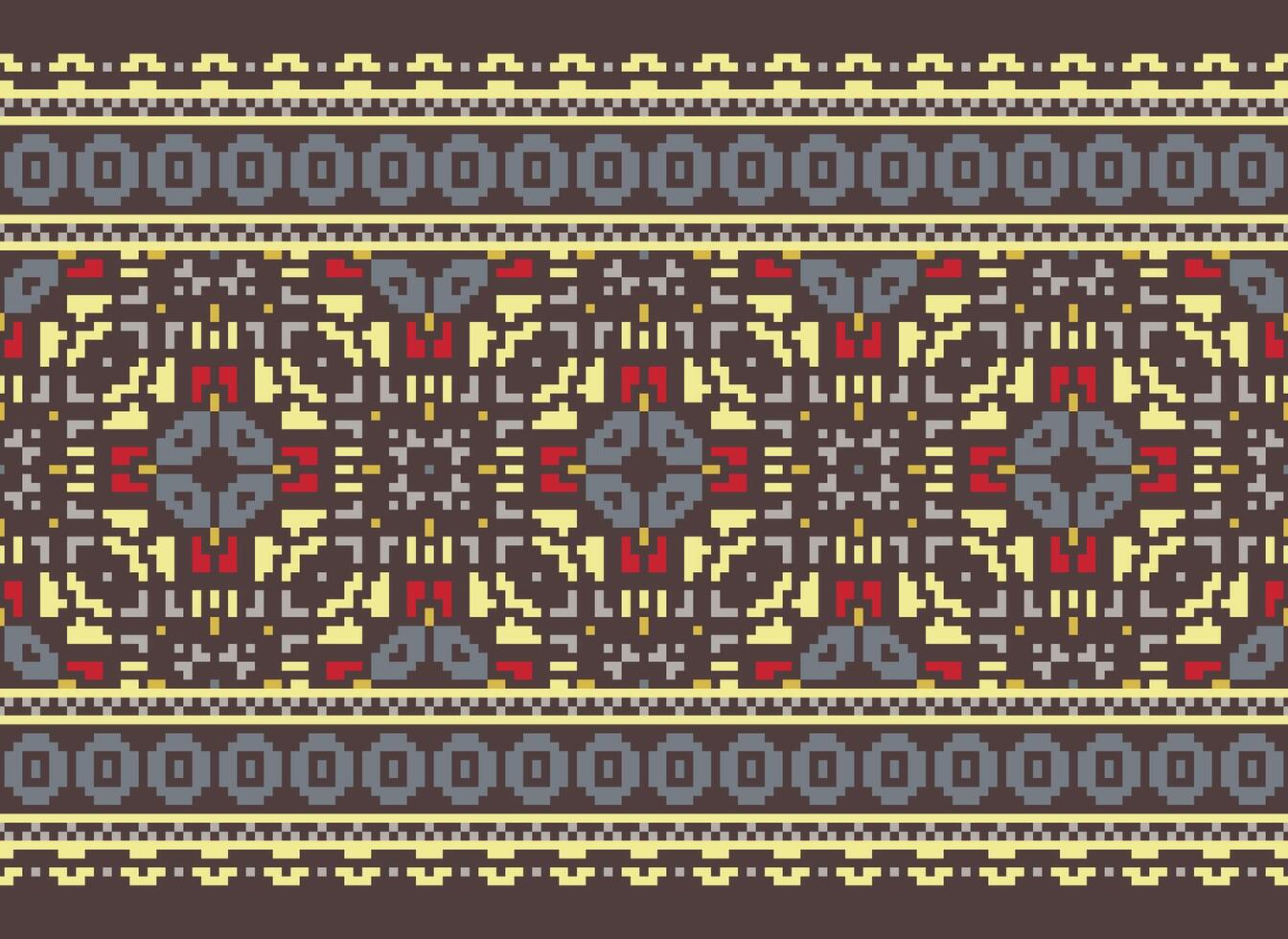 natuur jaargangen kruis steek traditioneel etnisch patroon paisley bloem ikat achtergrond abstract aztec Afrikaanse Indonesisch Indisch naadloos patroon voor kleding stof afdrukken kleding jurk tapijt gordijnen en sarong vector