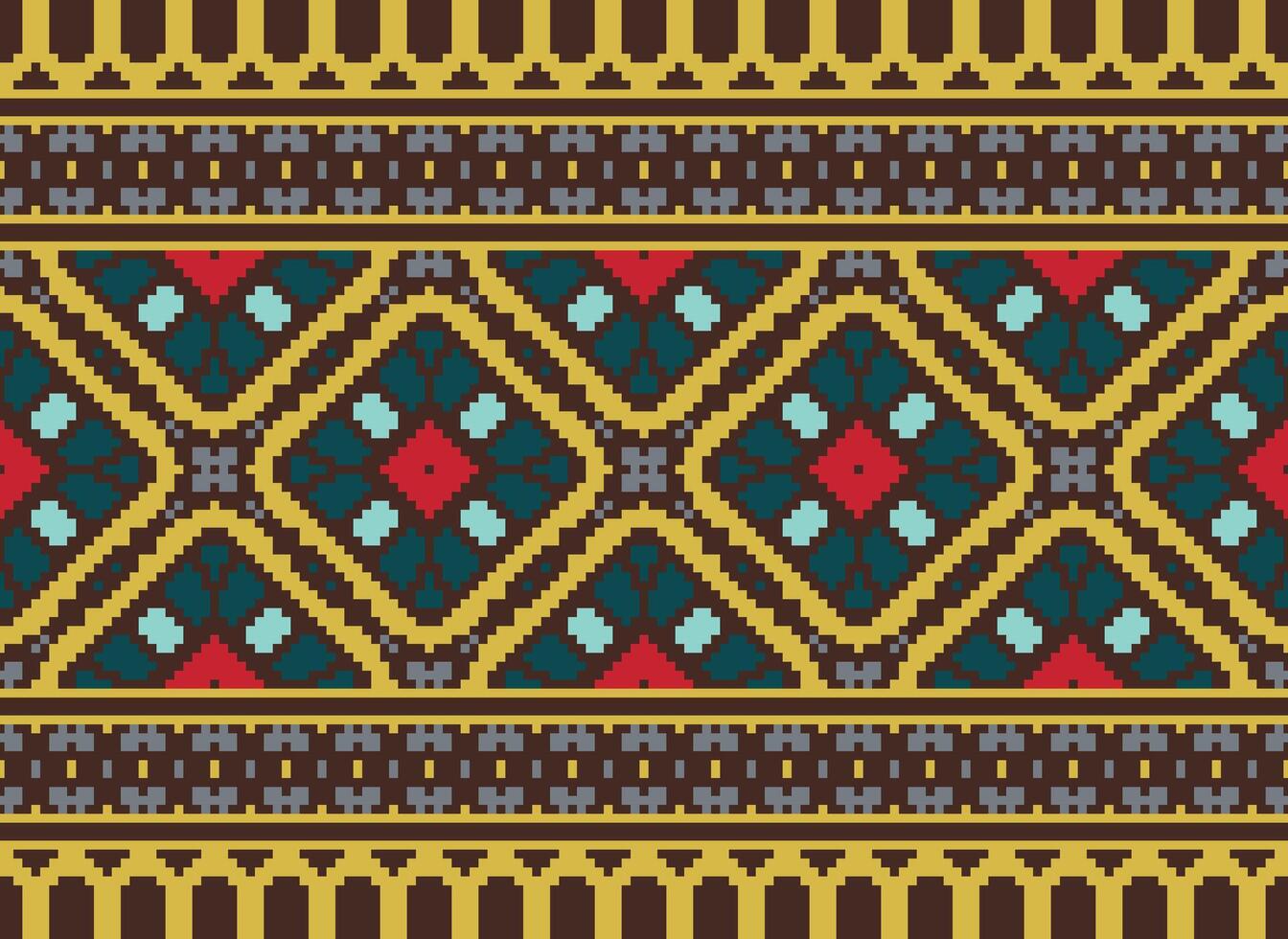 natuur jaargangen kruis steek traditioneel etnisch patroon paisley bloem ikat achtergrond abstract aztec Afrikaanse Indonesisch Indisch naadloos patroon voor kleding stof afdrukken kleding jurk tapijt gordijnen en sarong vector