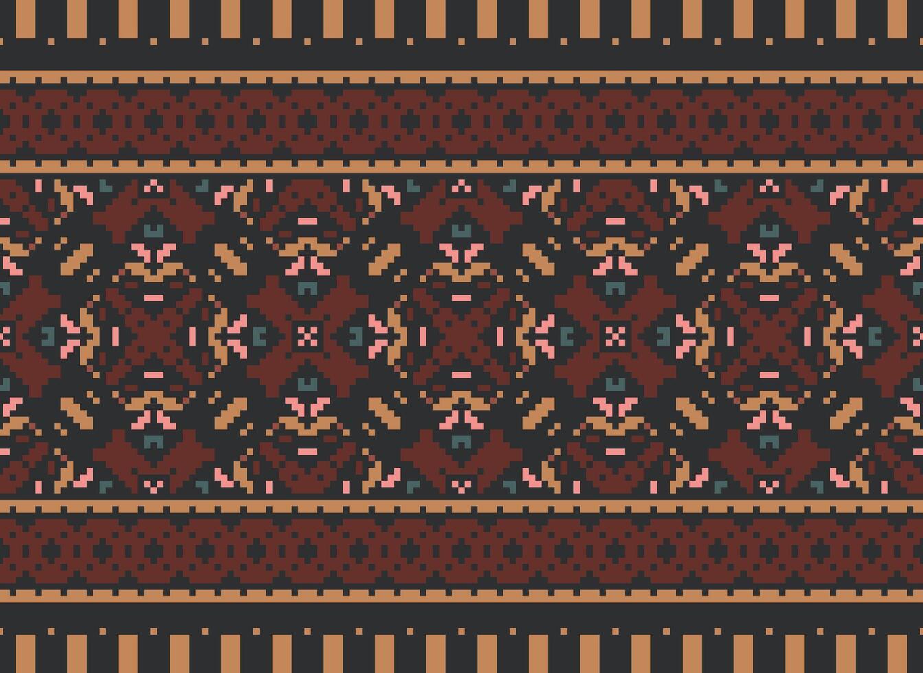 natuur jaargangen kruis steek traditioneel etnisch patroon paisley bloem ikat achtergrond abstract aztec Afrikaanse Indonesisch Indisch naadloos patroon voor kleding stof afdrukken kleding jurk tapijt gordijnen en sarong vector