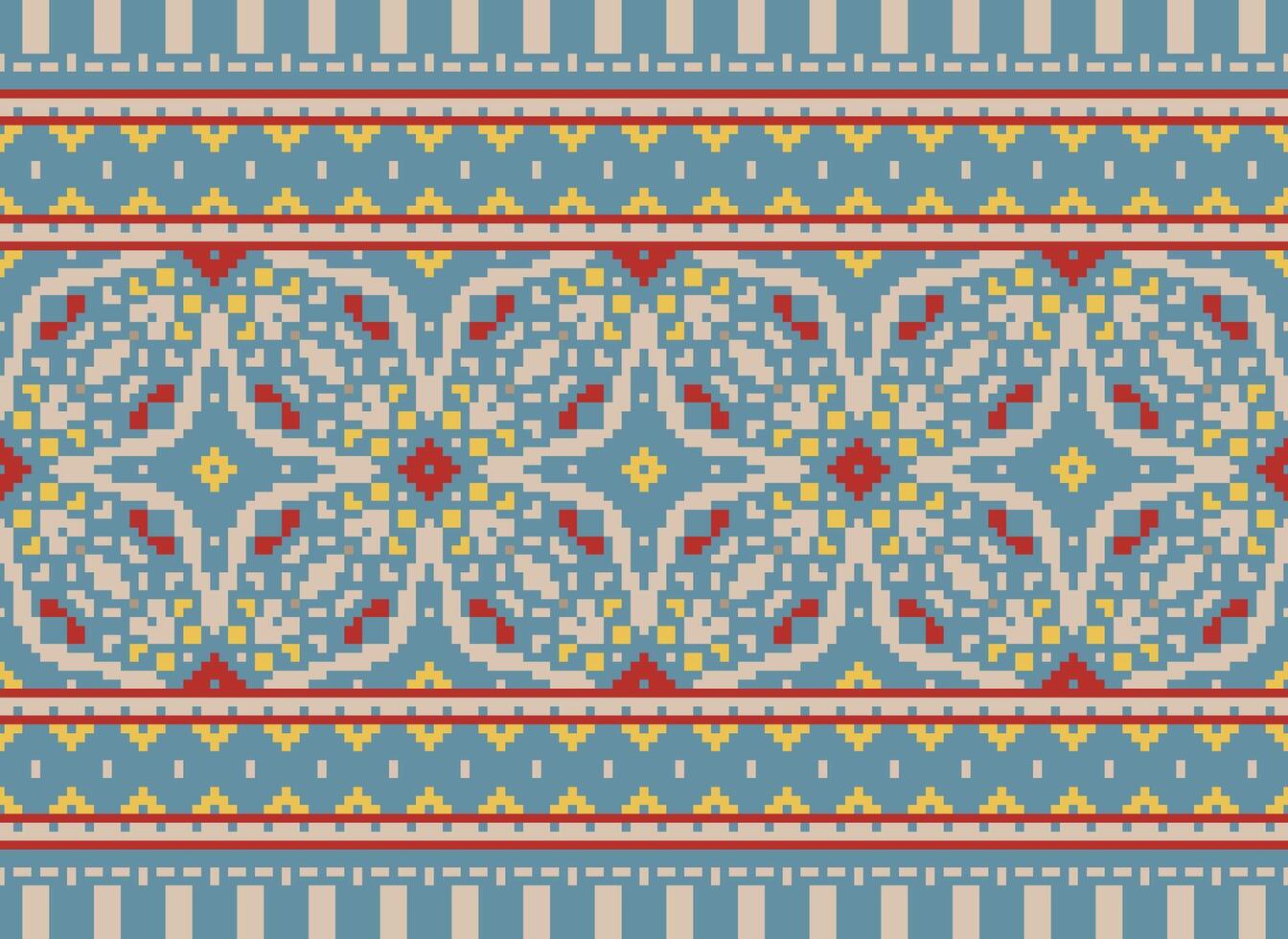 natuur jaargangen kruis steek traditioneel etnisch patroon paisley bloem ikat achtergrond abstract aztec Afrikaanse Indonesisch Indisch naadloos patroon voor kleding stof afdrukken kleding jurk tapijt gordijnen en sarong vector