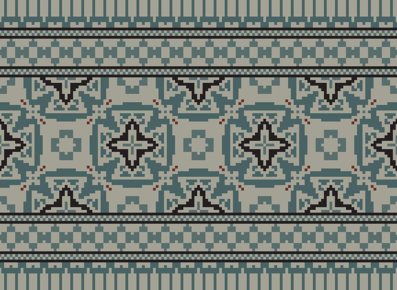 natuur jaargangen kruis steek traditioneel etnisch patroon paisley bloem ikat achtergrond abstract aztec Afrikaanse Indonesisch Indisch naadloos patroon voor kleding stof afdrukken kleding jurk tapijt gordijnen en sarong vector