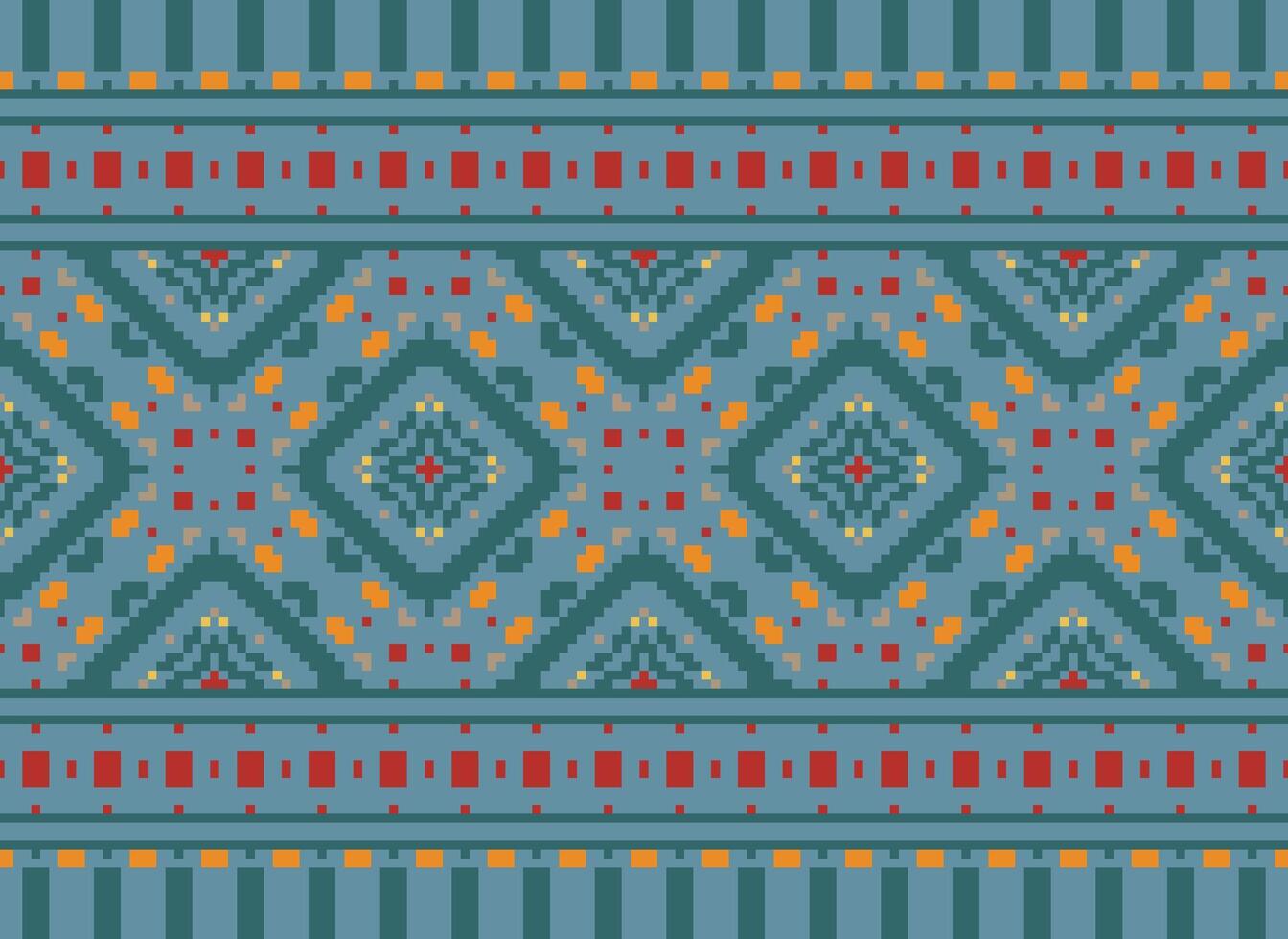 natuur jaargangen kruis steek traditioneel etnisch patroon paisley bloem ikat achtergrond abstract aztec Afrikaanse Indonesisch Indisch naadloos patroon voor kleding stof afdrukken kleding jurk tapijt gordijnen en sarong vector