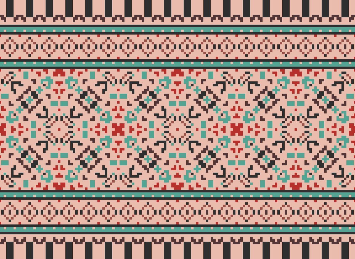 natuur jaargangen kruis steek traditioneel etnisch patroon paisley bloem ikat achtergrond abstract aztec Afrikaanse Indonesisch Indisch naadloos patroon voor kleding stof afdrukken kleding jurk tapijt gordijnen en sarong vector