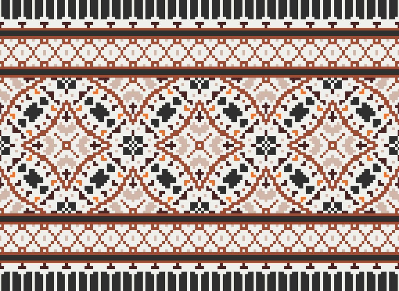 natuur jaargangen kruis steek traditioneel etnisch patroon paisley bloem ikat achtergrond abstract aztec Afrikaanse Indonesisch Indisch naadloos patroon voor kleding stof afdrukken kleding jurk tapijt gordijnen en sarong vector