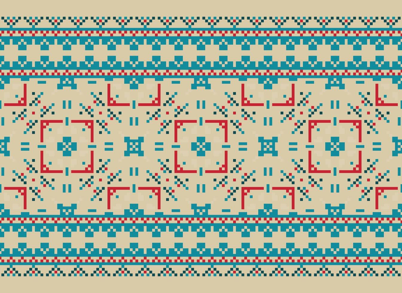 pixel etnisch meetkundig kleding stof patroon kruis steek.ikat borduurwerk etnisch oosters pixel patroon blauw achtergrond. abstract,vector,illustratie. textuur,kleding,lijst,decoratie,motieven,zijde behang. vector