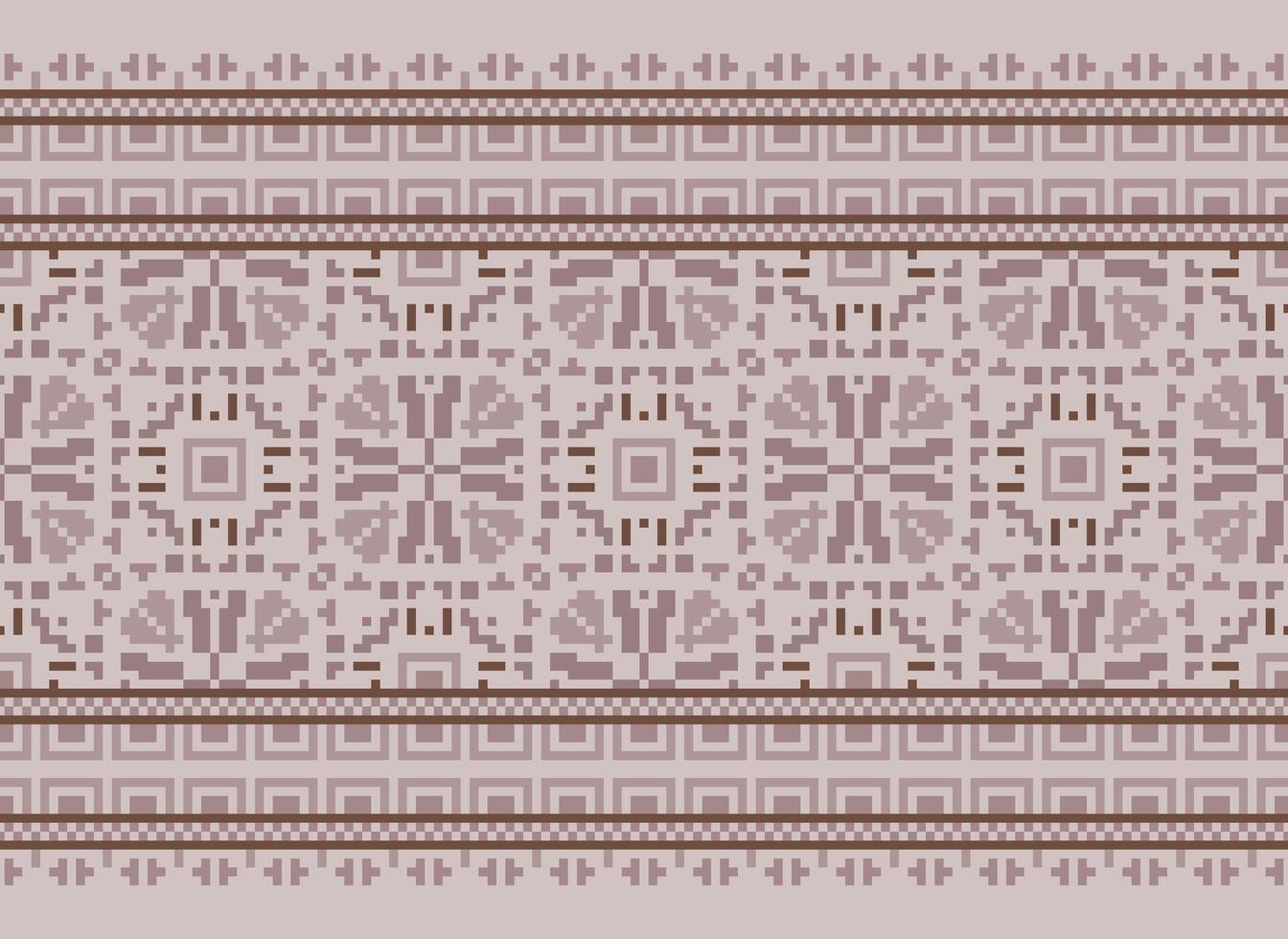 pixel kruis steek traditioneel etnisch patroon paisley bloem ikat achtergrond abstract aztec Afrikaanse Indonesisch Indisch naadloos patroon voor kleding stof afdrukken kleding jurk tapijt gordijnen en sarong vector