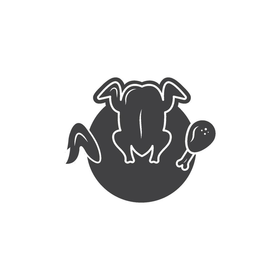 gebakken kip pictogram logo afbeelding logo vector