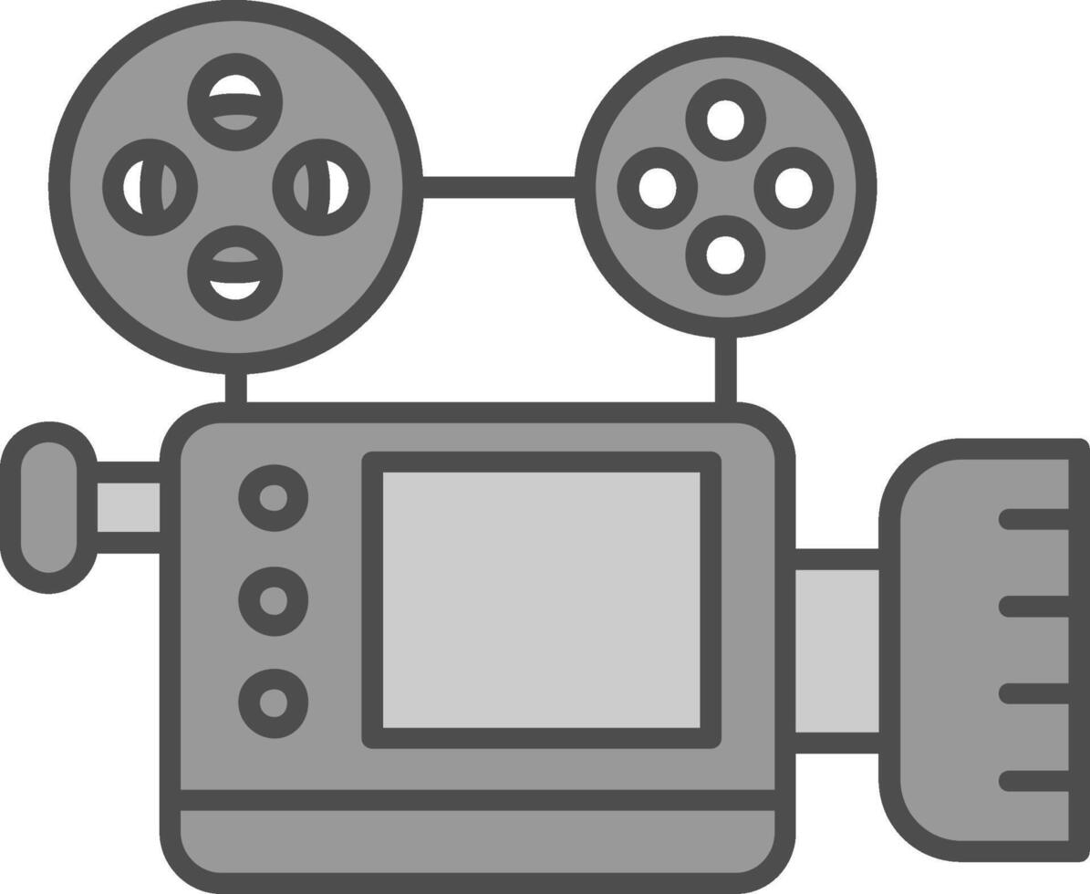 video camera lijn gevulde grijswaarden icoon vector