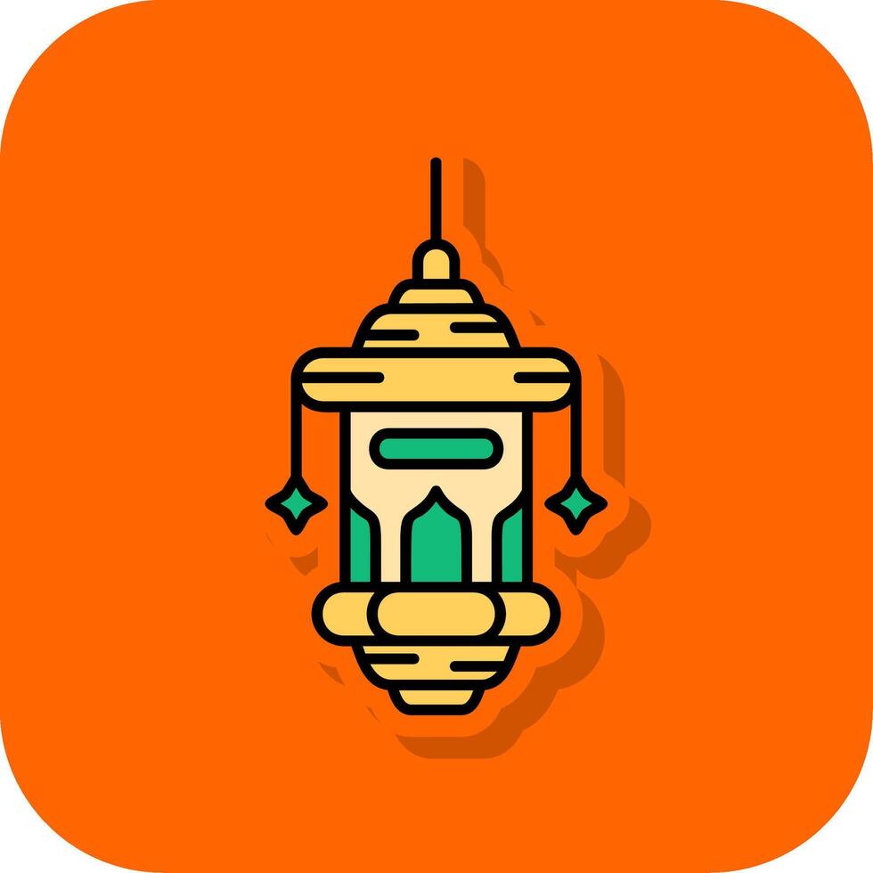 olie lamp gevulde oranje achtergrond icoon vector