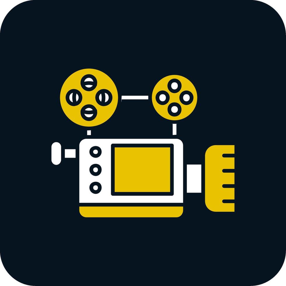 videocamera glyph twee kleuren icoon vector