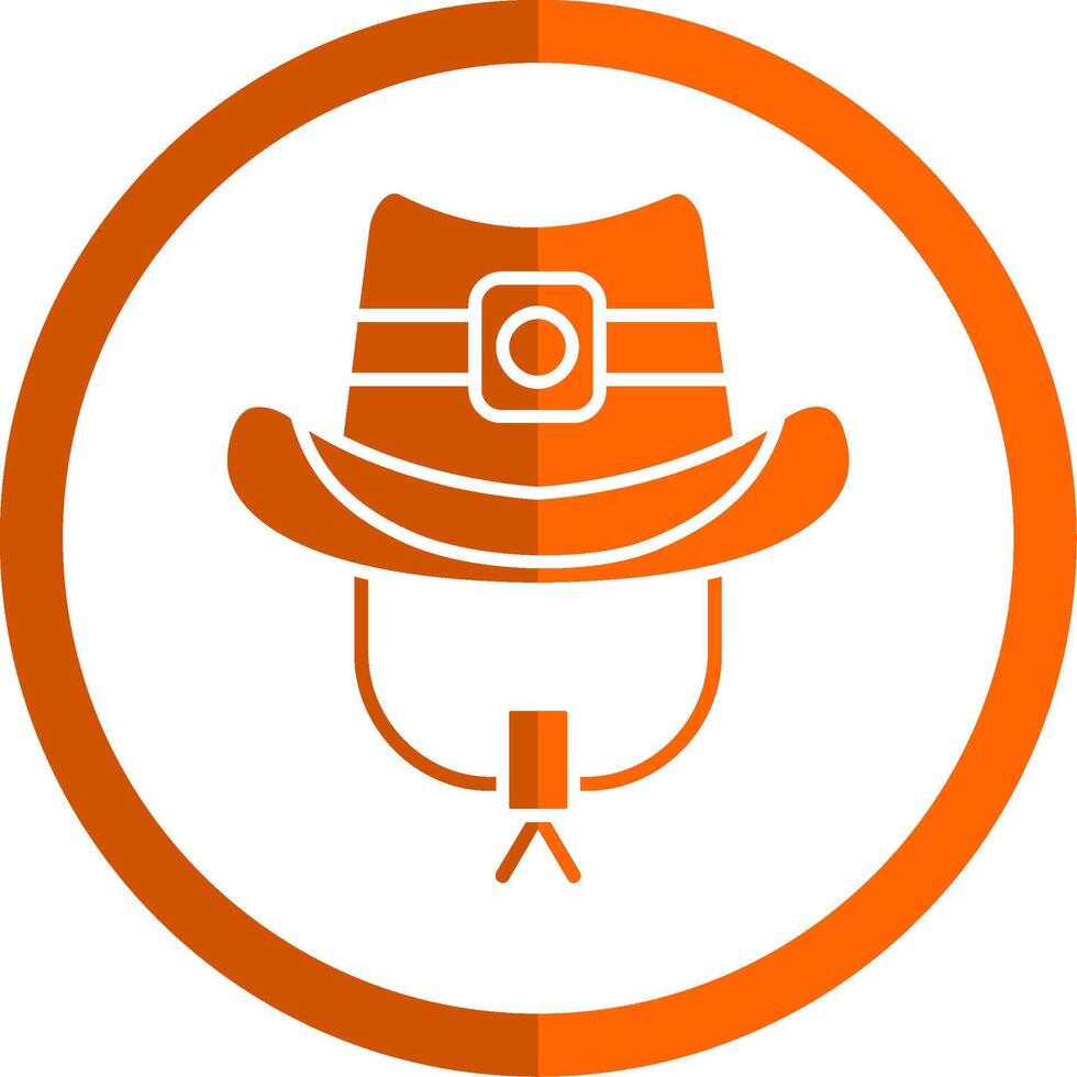 cowboy hoed glyph oranje cirkel icoon vector