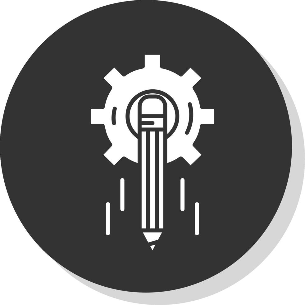 ontwerp werkwijze glyph grijs cirkel icoon vector