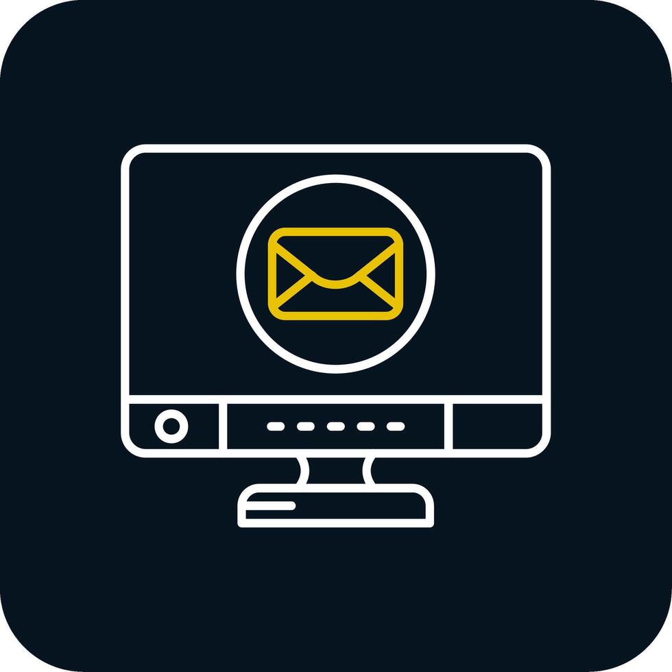 e-mail lijn geel wit icoon vector