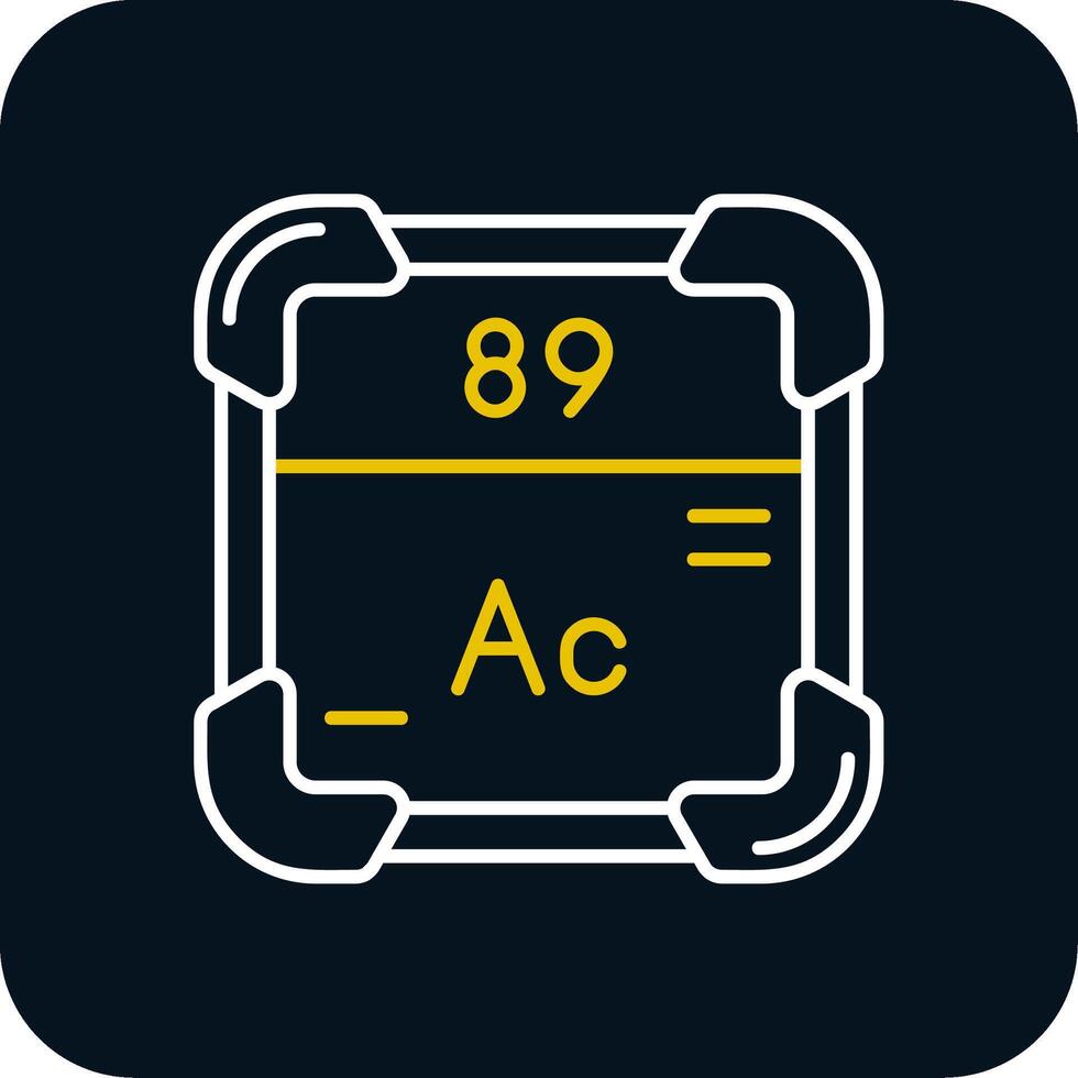 actinium lijn geel wit icoon vector