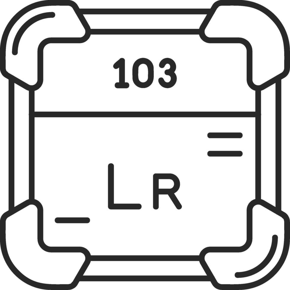 lawrencium gevild gevulde icoon vector