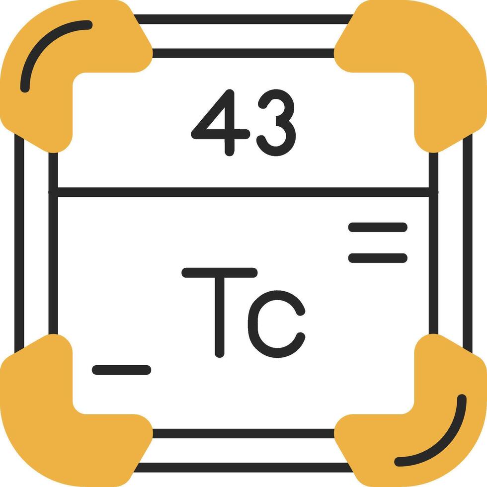 technetium gevild gevulde icoon vector