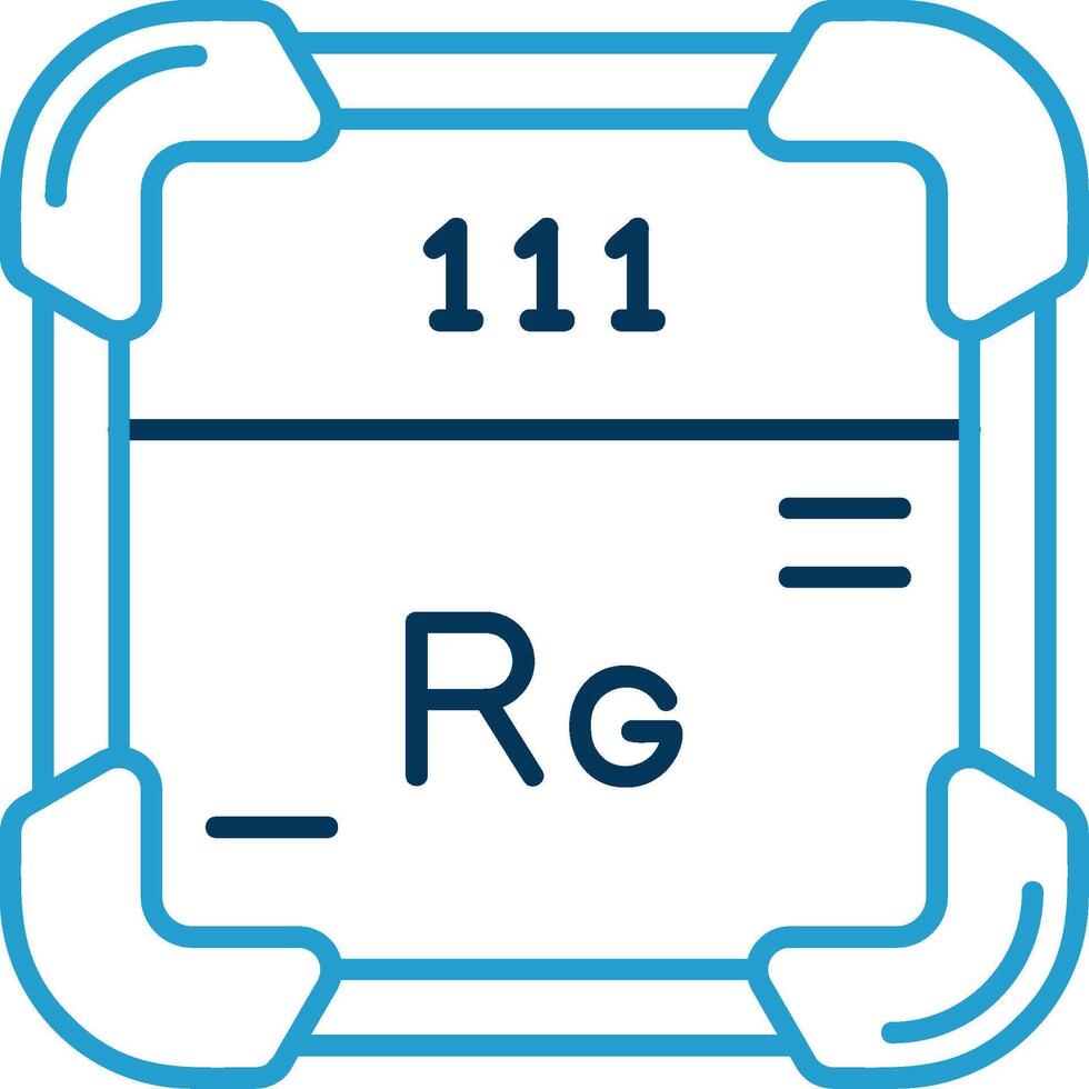 roentgenium lijn blauw twee kleur icoon vector