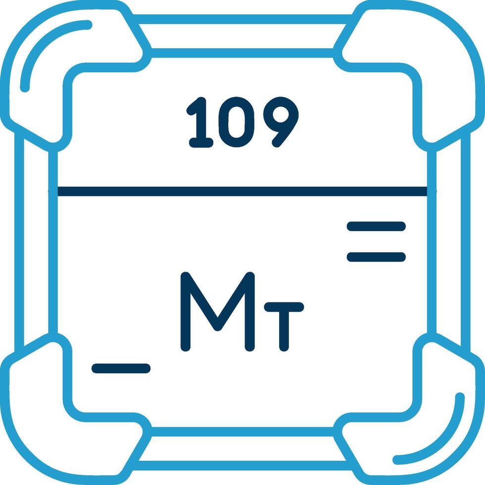 meitnerium lijn blauw twee kleur icoon vector