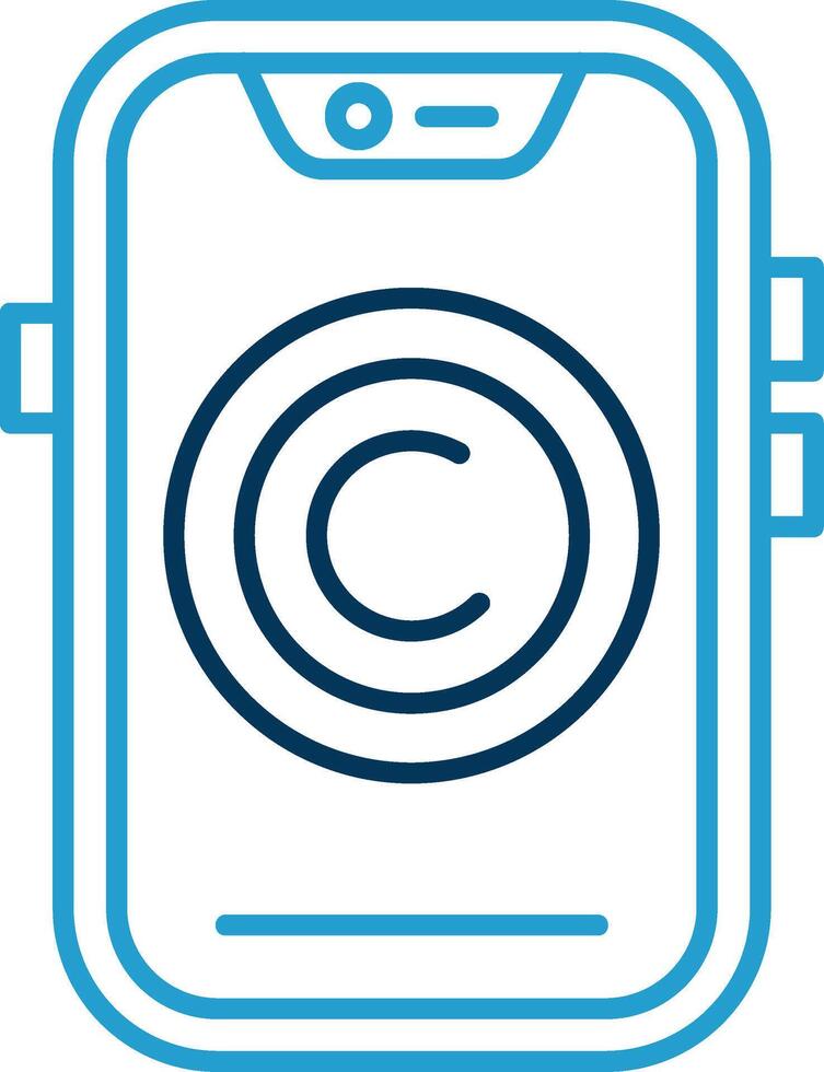 auteursrechten lijn blauw twee kleur icoon vector