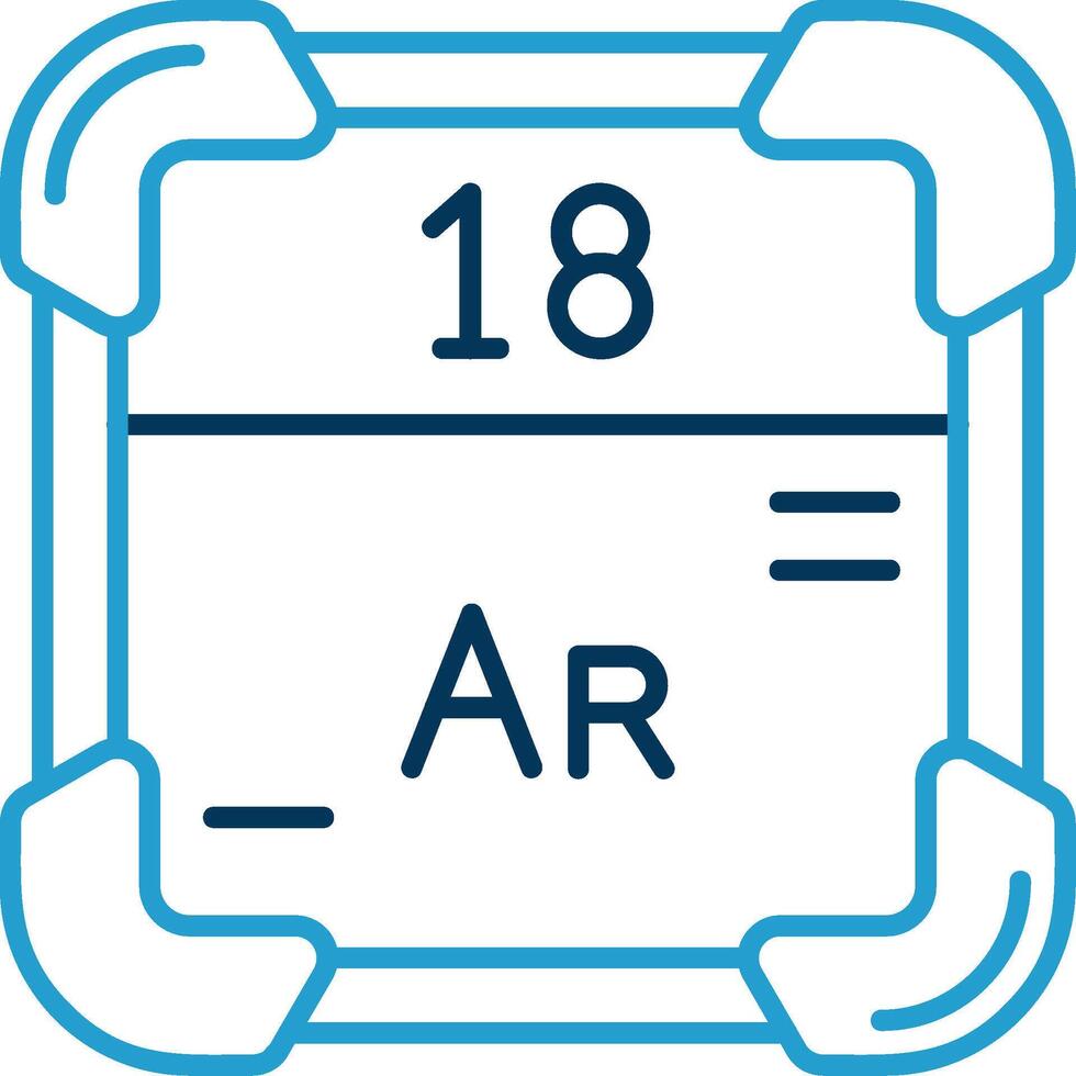 argon lijn blauw twee kleur icoon vector