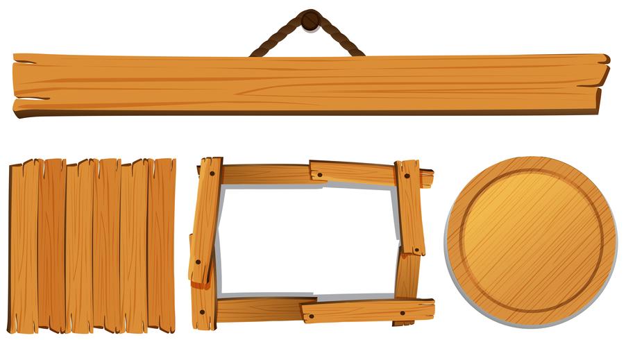 Verschillende sjablonen voor houten plank vector