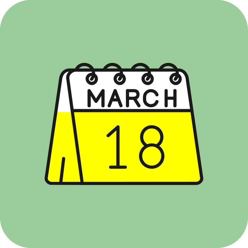 18e van maart gevulde geel icoon vector