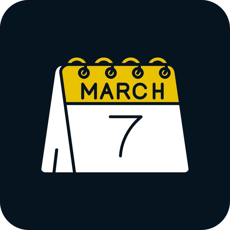 7e van maart glyph twee kleur icoon vector