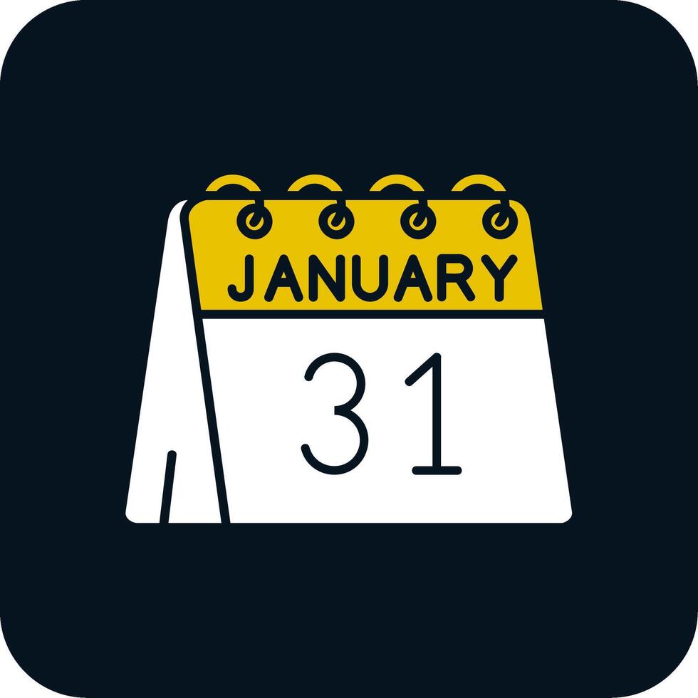 31e van januari glyph twee kleur icoon vector