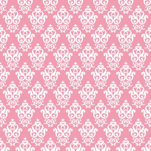 Naadloos damastpatroon. Roze textuur in vintage rijke koninklijke stijl vector