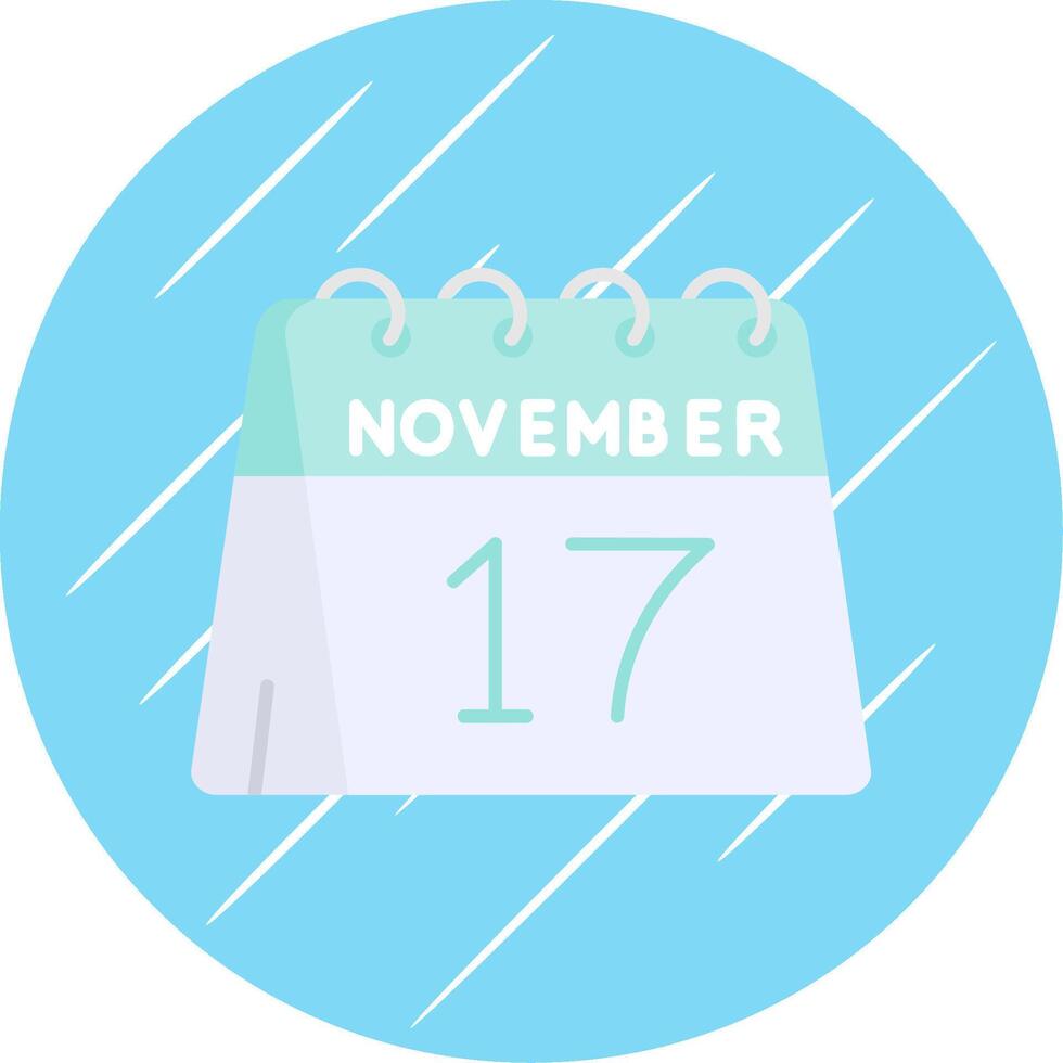 17e van november vlak blauw cirkel icoon vector