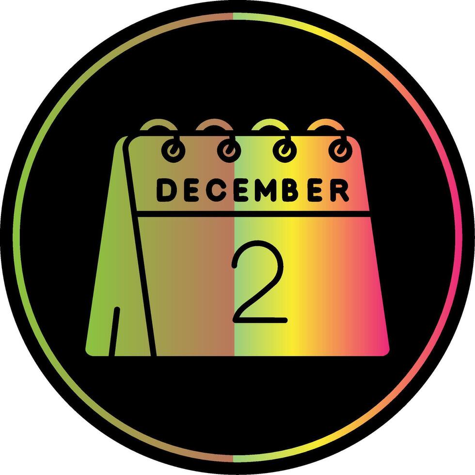 2e van december glyph ten gevolge kleur icoon vector