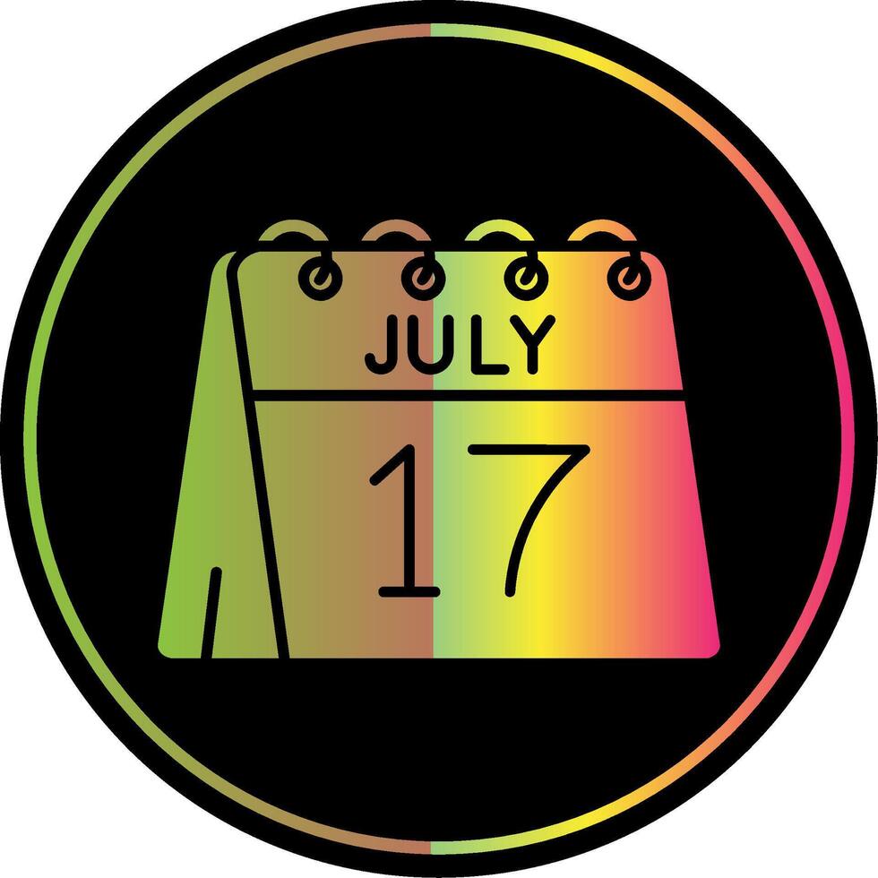 17e van juli glyph ten gevolge kleur icoon vector