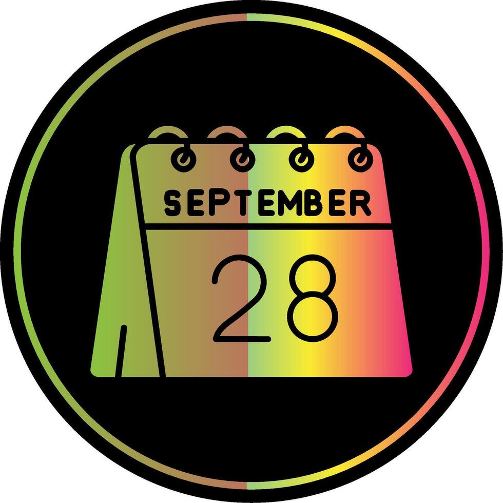 28e van september glyph ten gevolge kleur icoon vector