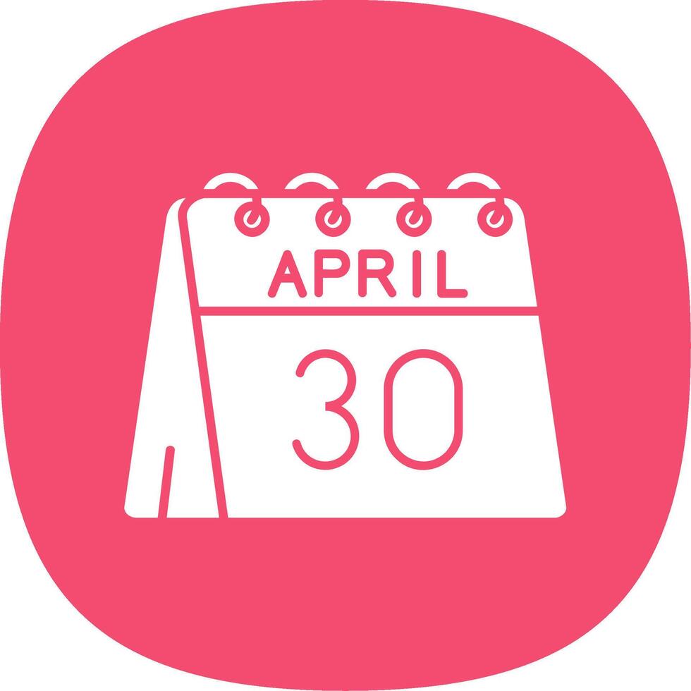 30e van april glyph kromme icoon vector