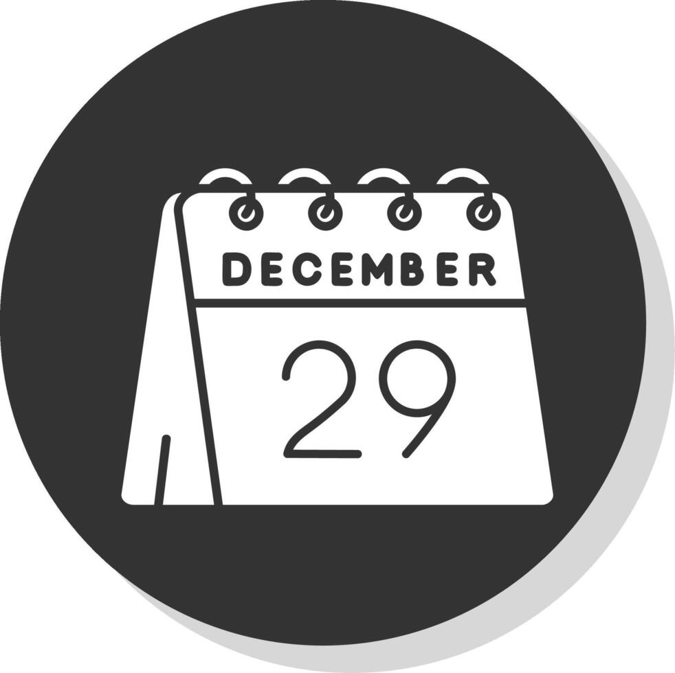 29e van december glyph grijs cirkel icoon vector
