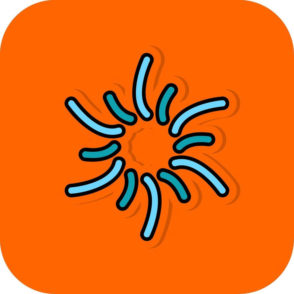 cycloon gevulde oranje achtergrond icoon vector