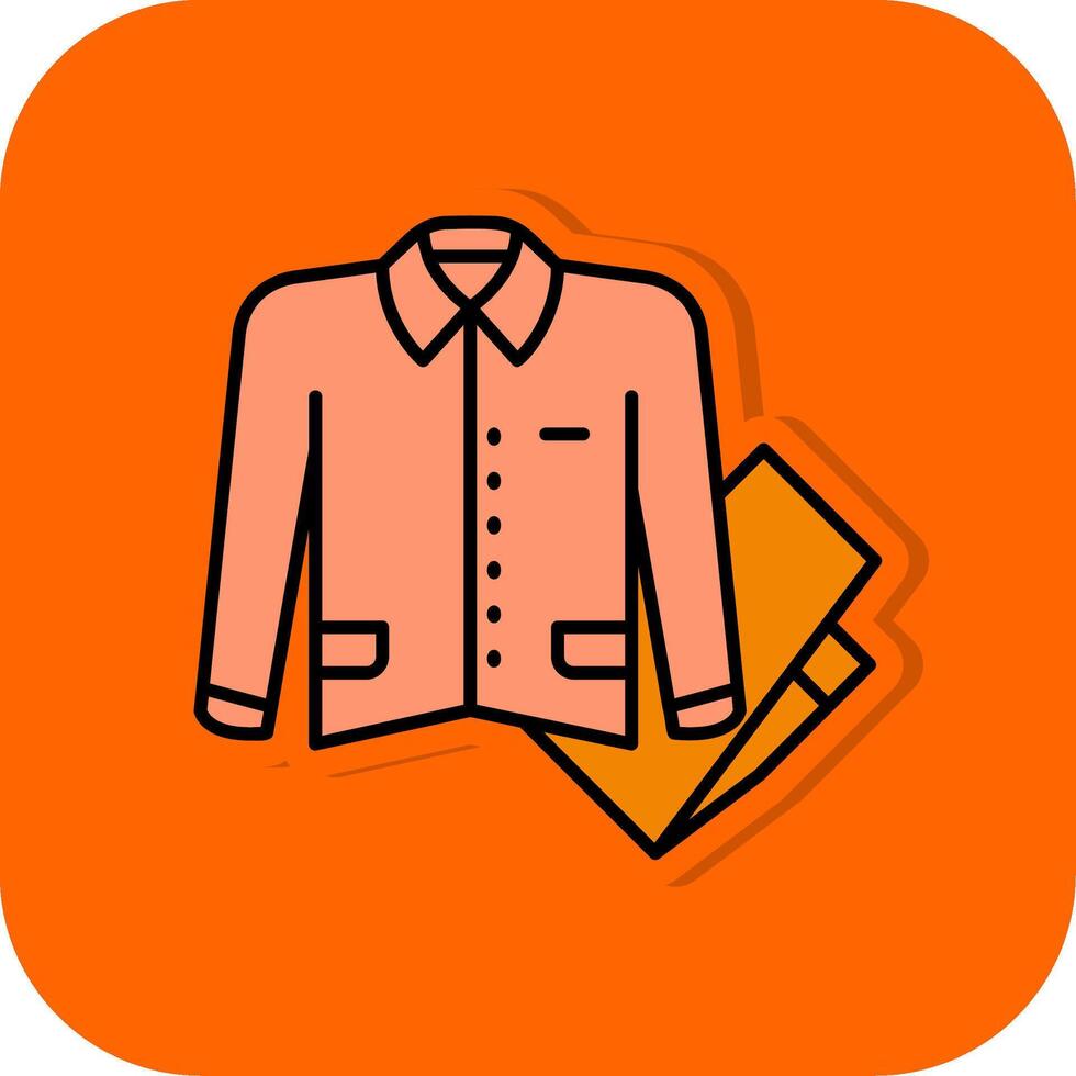 nachtkleding gevulde oranje achtergrond icoon vector