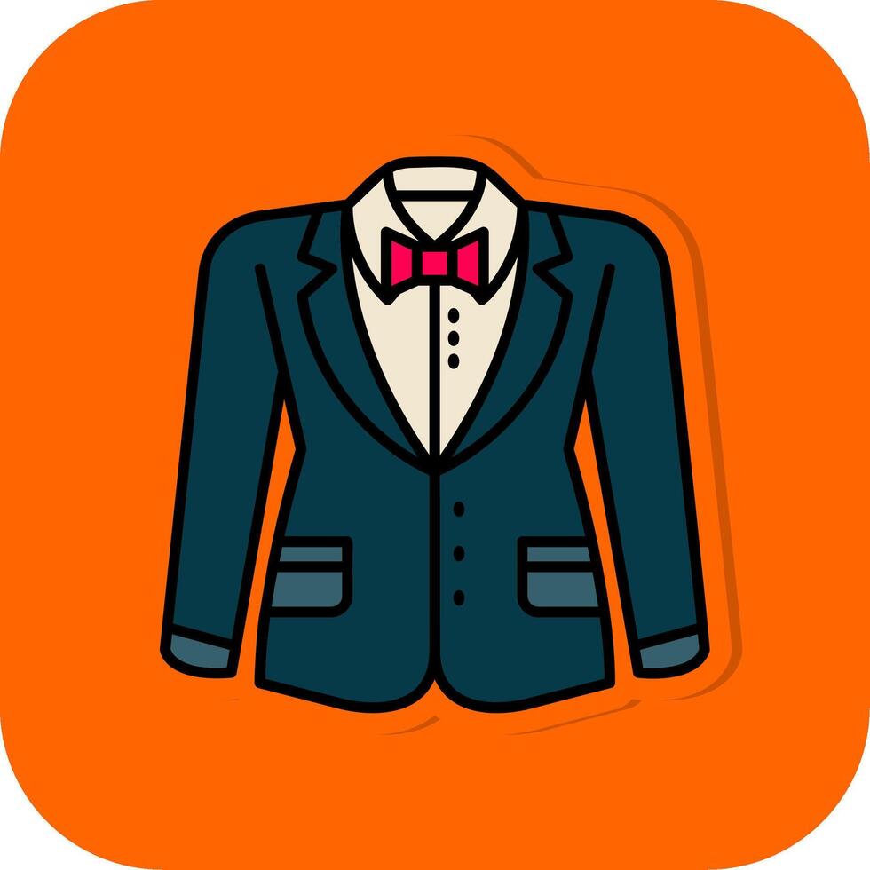 blazer gevulde oranje achtergrond icoon vector