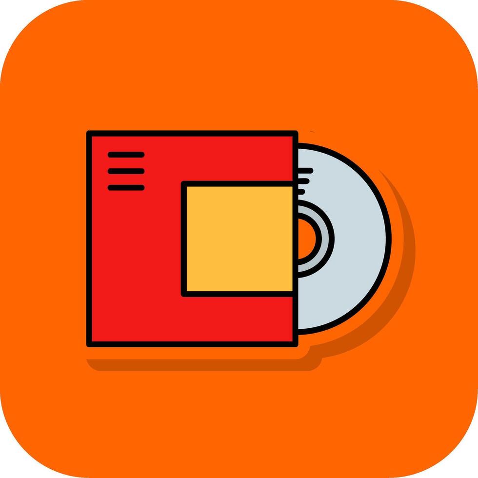 schijf gevulde oranje achtergrond icoon vector