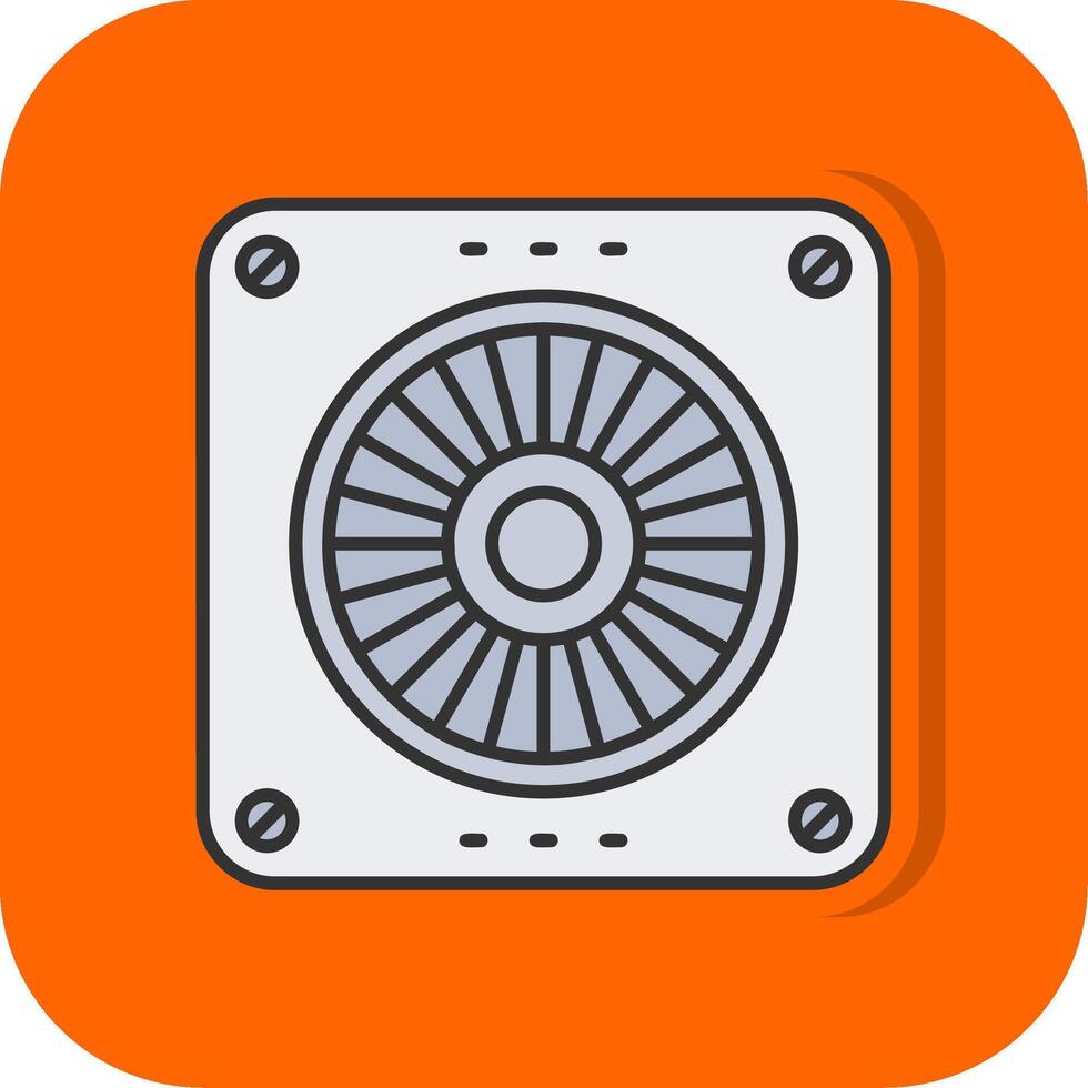afzuigkap gevulde oranje achtergrond icoon vector