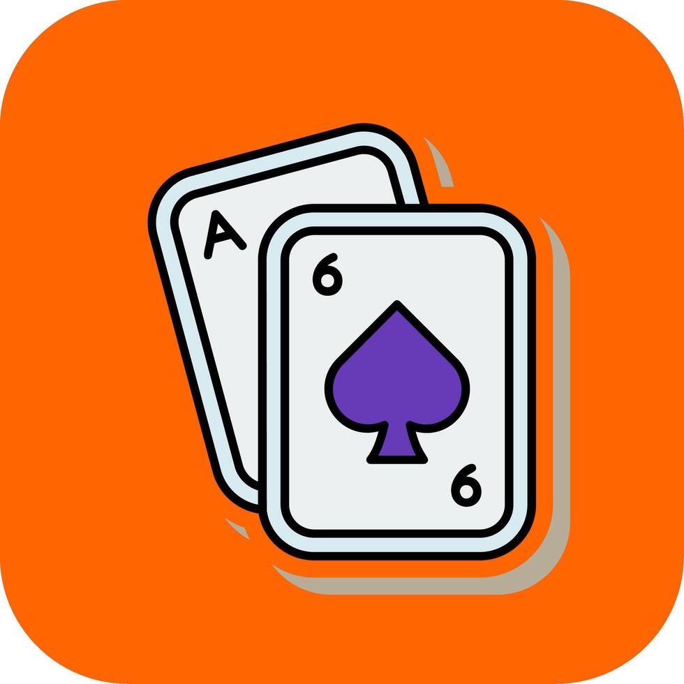 poker gevulde oranje achtergrond icoon vector